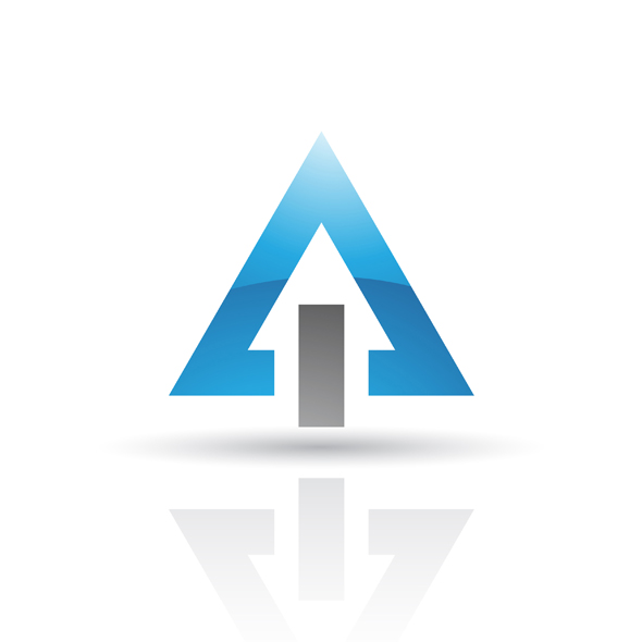 blue black abstract triangle logo icon | Cidepix