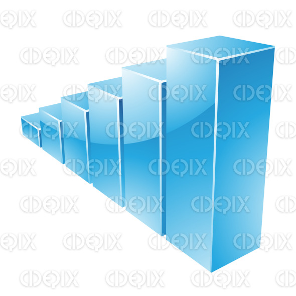 Blue Glossy Stats Bars Graph Cidepix
