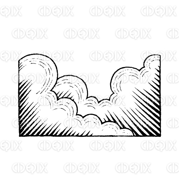 Vectorized Ink Sketch of Clouds Cidepix