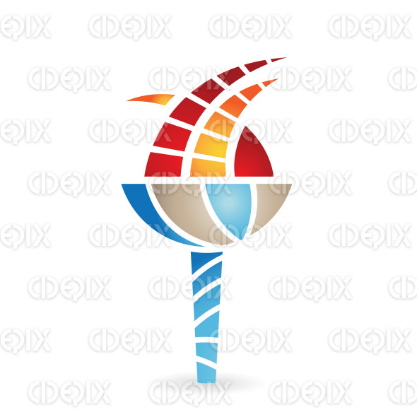 ancient greek olympic torch icon with fire | Cidepix