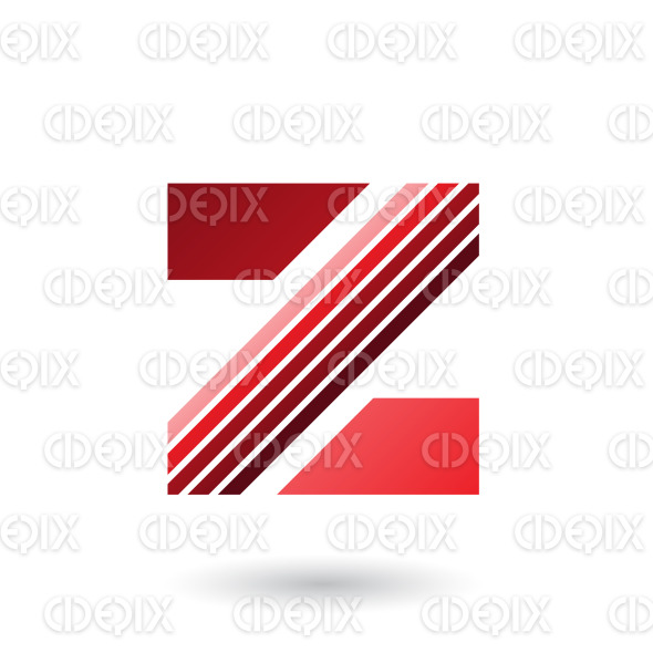 Red Letter Z with Thick Diagonal Stripes Vector Illustration Cidepix