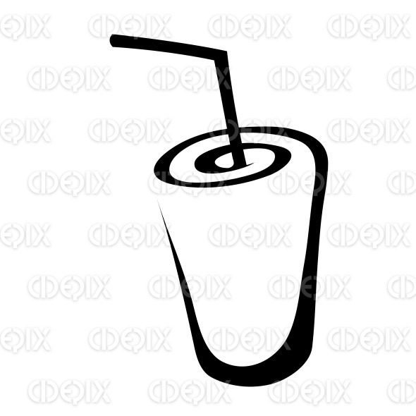 black line art soft drink icon Cidepix