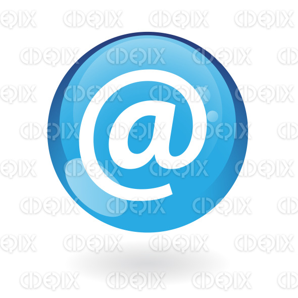 email icon on blue round glossy button | Cidepix