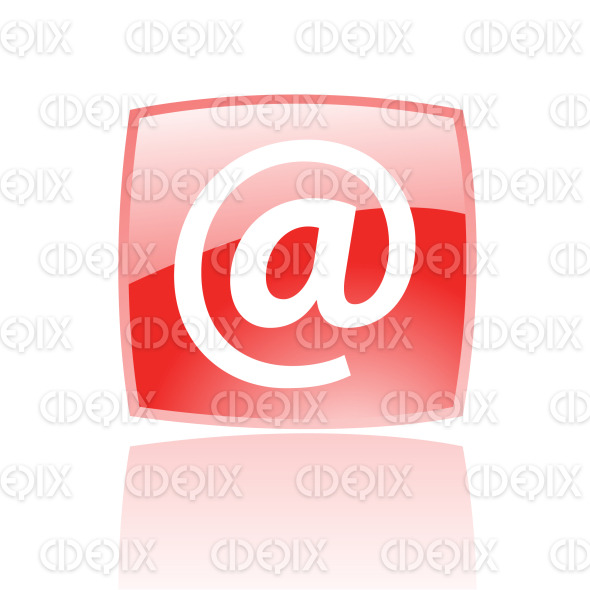 email icon on red glossy button | Cidepix