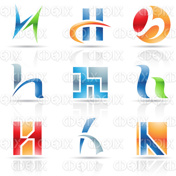 Glossy abstract Icons for letter H | Cidepix