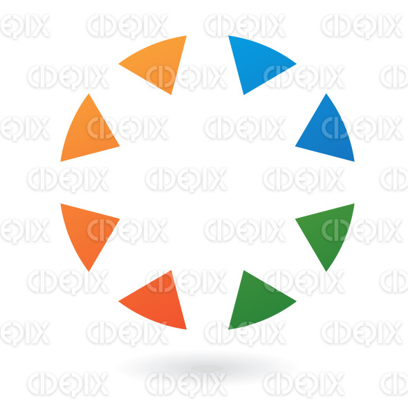 blue, green, orange triangles circle logo icon Cidepix