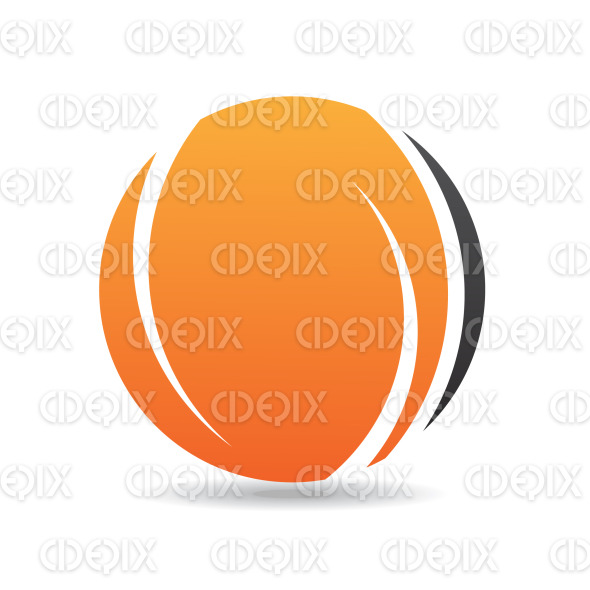 abstract orange and black round logo icon stock illustration