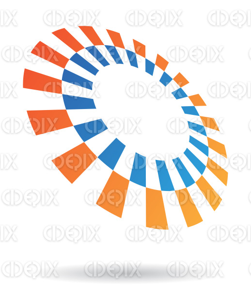 abstract blue and orange rectangular circle logo icon | Cidepix