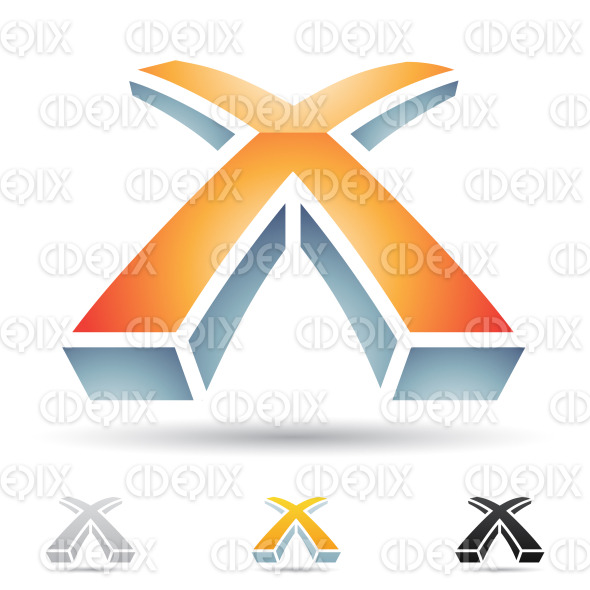 abstract designs and logo icons for letter X, set 5 Cidepix
