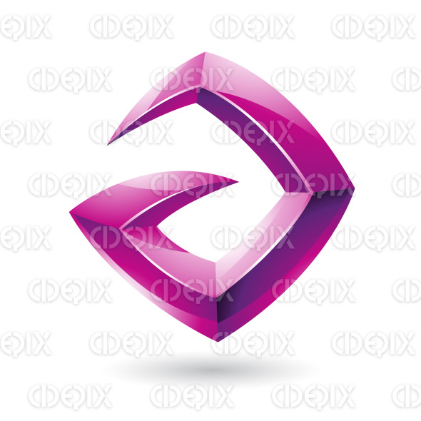 3d Sharp Glossy Magenta Logo Icon based on Letter A stock illustration