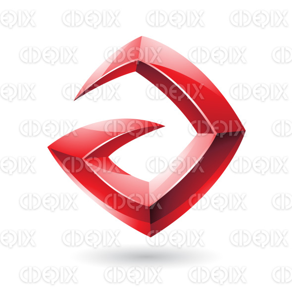 3d Sharp Glossy Red Logo Icon based on Letter A stock illustration