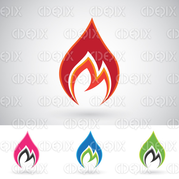 Colorful Fire Icons stock illustration
